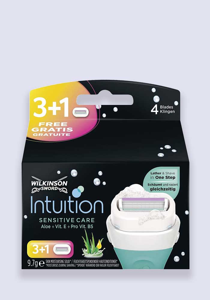 Wilkinson Sword Intuition Sensitive Care Razor Blades - 3 + 1 Pack (Case Size 10)